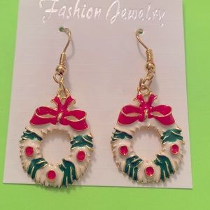 Christmas Wreath Dangle Earrings